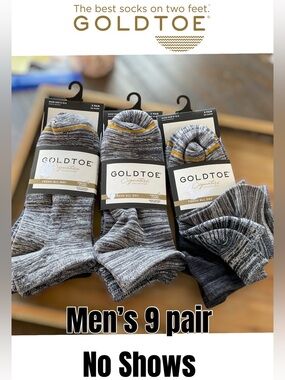 Goldtoe Men’s 9 Pair No Shows